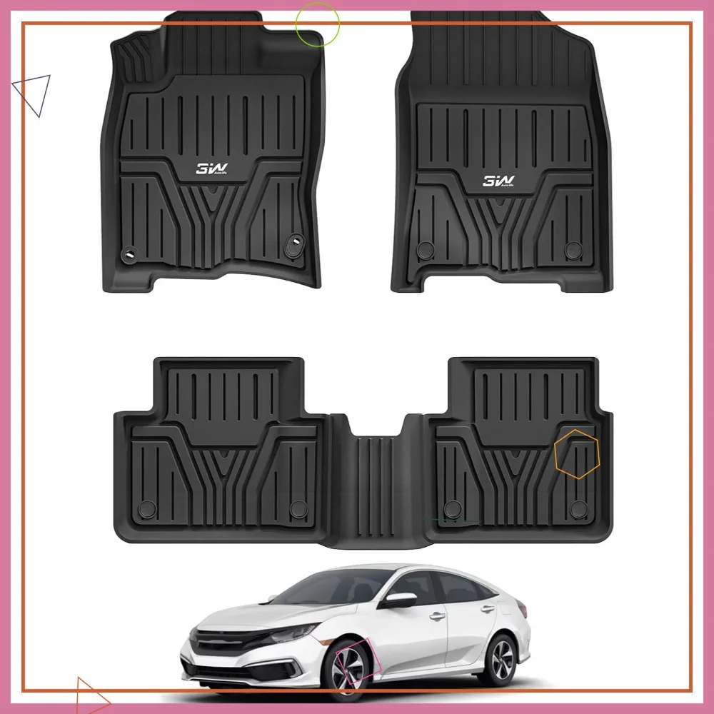 Custom Fit 3W Floor Mats for Honda Civic Sedan 2016-2021, Hatchback 2017-2021, Coupe 2016-2020 - Full Set TPE All-Weather Liners
Custom Fit 3W Floor Mats for Honda Civic Sedan 2016-2021, Hatchback 2017-2021, Coupe 2016-2020 - Full Set TPE All-Weather Liners