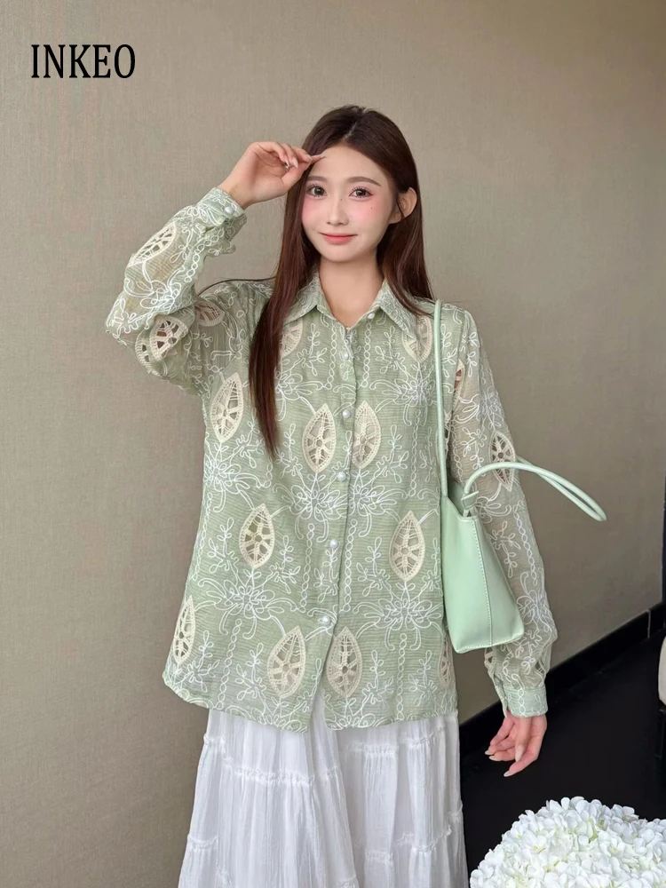 Beach embroidery lace blouse for women 2026 New collection Fashion Hollow out Long sleeve shirt Loose Chic INKEO 6T021
Beach embroidery lace blouse for women 2026 New collection Fashion Hollow out Long sleeve shirt Loose Chic INKEO 6T021