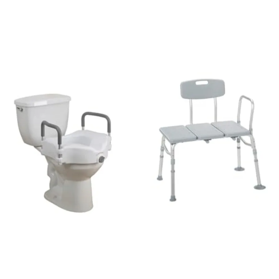 2-in-1 Raised Toilet Seat with Removable Padded Arms Adjustable Shower Bench for Bathtub Height White Non-Slip Surface Easy Ins
2-in-1 Raised Toilet Seat with Removable Padded Arms Adjustable Shower Bench for Bathtub Height White Non-Slip Surface Easy Ins