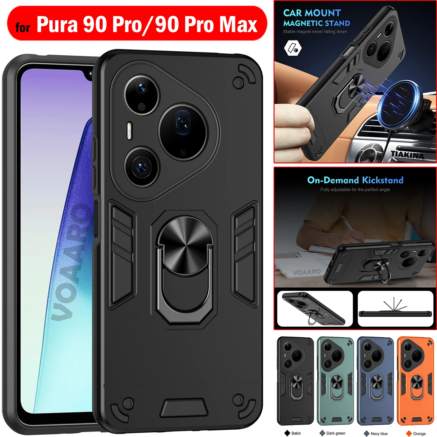 Magnetic Rotate Ring Kickstand Cover for Huawei Pura 90 Pro Max Case Funda for Huawei Pura 90 Pro Armor Case Shockproof Capa
Magnetic Rotate Ring Kickstand Cover for Huawei Pura 90 Pro Max Case Funda for Huawei Pura 90 Pro Armor Case Shockproof Capa