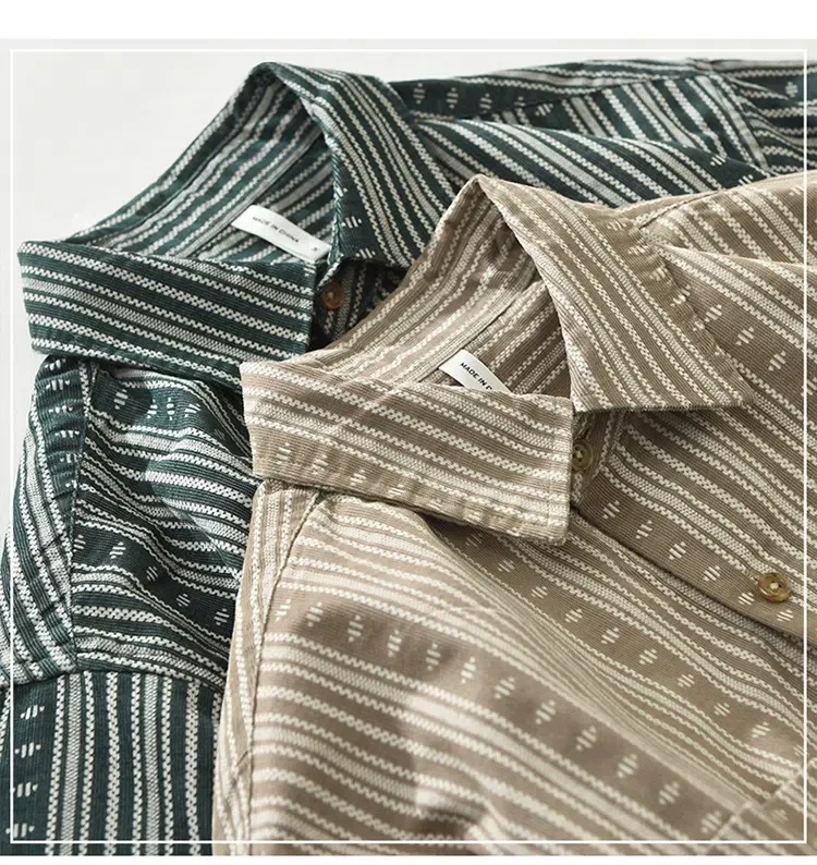 Japanese Style Print Striped Shirt Men Long Sleeve Streetwear Double Pocket Tops Coduroy Vintage Shirt Spring Fall Casual Shirts
Japanese Style Print Striped Shirt Men Long Sleeve Streetwear Double Pocket Tops Coduroy Vintage Shirt Spring Fall Casual Shirts