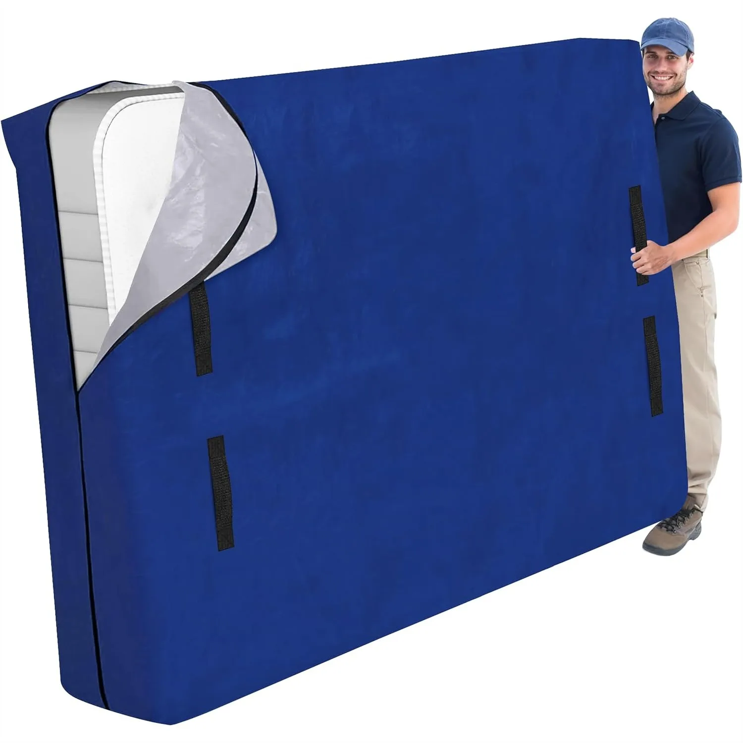 Extra-Thick Mattress Bag with 8 Handles for Moving - 170GSM Reusable Mattress Cover Protector Storage, Blue, King
Extra-Thick Mattress Bag with 8 Handles for Moving - 170GSM Reusable Mattress Cover Protector Storage, Blue, King