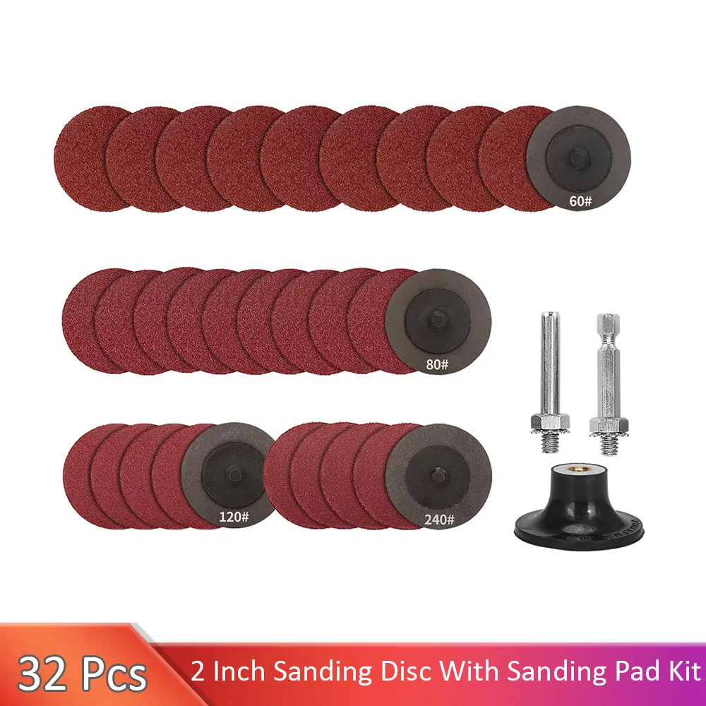 32PCS 2 Inch Sanding Discs Roll Lock Quick Change Discs Aluminum Oxide 60-240 Grit 1Pcs 1/4" Holder Die Grinder Drill Attachment
32PCS 2 Inch Sanding Discs Roll Lock Quick Change Discs Aluminum Oxide 60-240 Grit 1Pcs 1/4" Holder Die Grinder Drill Attachment