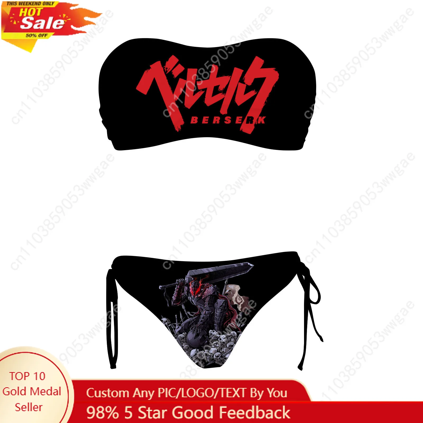 Berserk Swimsuit Womens Drawstring Two Piece Set Bathing Suits Personalized Swimwear Pool Party Beach Bikini Customize Beachwear 
Berserk Swimsuit Womens Drawstring Two Piece Set Bathing Suits Personalized Swimwear Pool Party Beach Bikini Customize Beachwear