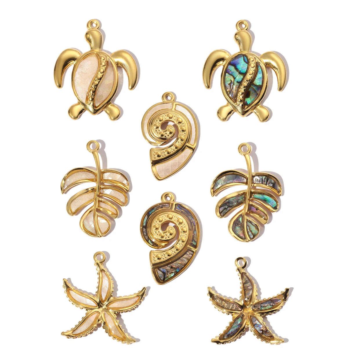 3pcs/Lot Stainless Steel Enamel Conch Starfish Leaf Pendants Charms for Fashion Jewelry Making Necklaces Accessory Wholesale
3pcs/Lot Stainless Steel Enamel Conch Starfish Leaf Pendants Charms for Fashion Jewelry Making Necklaces Accessory Wholesale