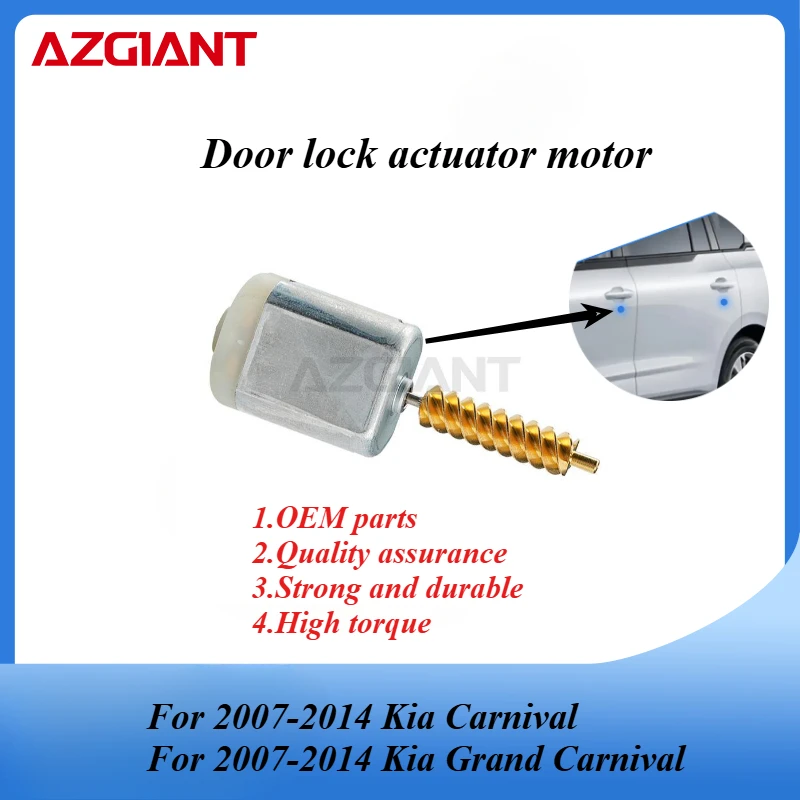 AZGIANT Car door lock actuator motor for 2007-2014 Kia Carnival/2007-2014 Kia Grand Carnival New high quality replacement parts
AZGIANT Car door lock actuator motor for 2007-2014 Kia Carnival/2007-2014 Kia Grand Carnival New high quality replacement parts