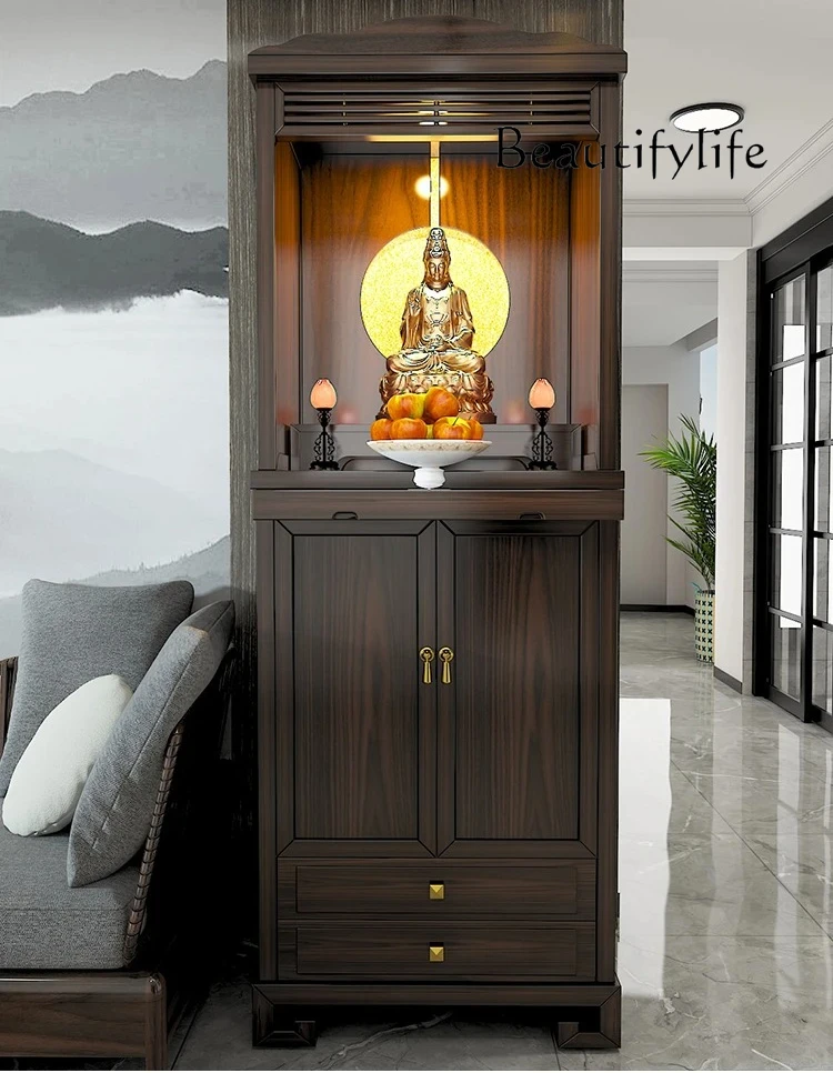 French style New Chinese vertical cabinet Ebony Buddha cabinet Modern God of Wealth offering cabinet Black walnut
French style New Chinese vertical cabinet Ebony Buddha cabinet Modern God of Wealth offering cabinet Black walnut