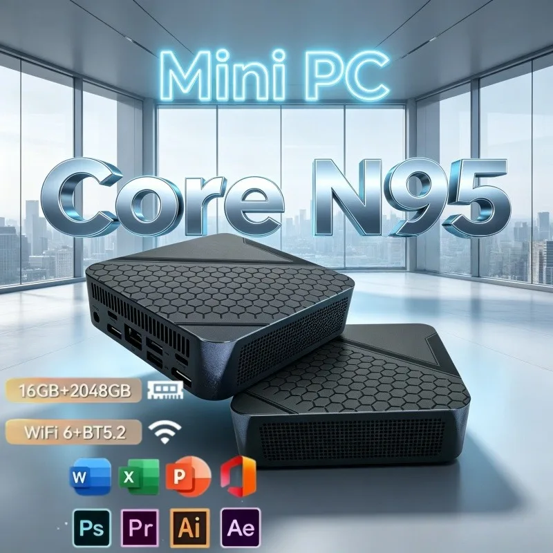 Hot Sale Mini Desktop PC Core N95 Energy Saving BT5.2 WiFi6 Wireless 16GB RAM Massive 1/2TB SSD Student Daily Office Gaming Host
Hot Sale Mini Desktop PC Core N95 Energy Saving BT5.2 WiFi6 Wireless 16GB RAM Massive 1/2TB SSD Student Daily Office Gaming Host