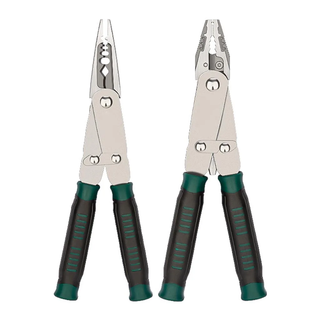 Многофункциональные плоскогубцы с игольчатым носом, резаком и инструментом для зачистки проводов, эргономичными резиновыми ручками, подходящими для нескольких задач
Многофункциональные плоскогубцы с игольчатым носом, резаком и инструментом для зачистки проводов, эргономичными резиновыми ручками, подходящими для нескольких задач