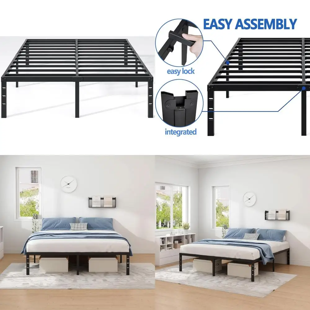 Сверхмощный полноразмерный металлический каркас кровати с местом для хранения вещей, прочный фундамент для матраса, простая сборка, коробчатая пружина не требуется, компактная
Сверхмощный полноразмерный металлический каркас кровати с местом для хранения вещей, прочный фундамент для матраса, простая сборка, коробчатая пружина не требуется, компактная