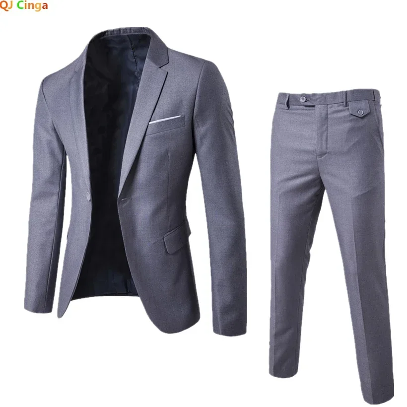 Men's suit two-piece set, breathable V-neck jacket and pants, blue, black, gray, red, purple sports jacket with pants
Men's suit two-piece set, breathable V-neck jacket and pants, blue, black, gray, red, purple sports jacket with pants