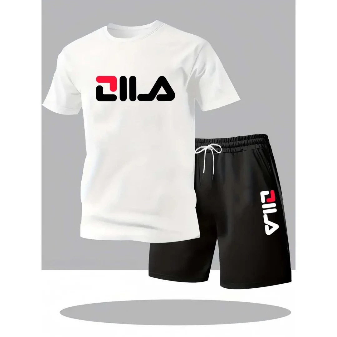 Summer Men's suit round Neck Short Sleeve Shorts Set Comfortable Cool Breathable Fabric Trendy Letter Print Men's two-piece set
Summer Men's suit round Neck Short Sleeve Shorts Set Comfortable Cool Breathable Fabric Trendy Letter Print Men's two-piece set