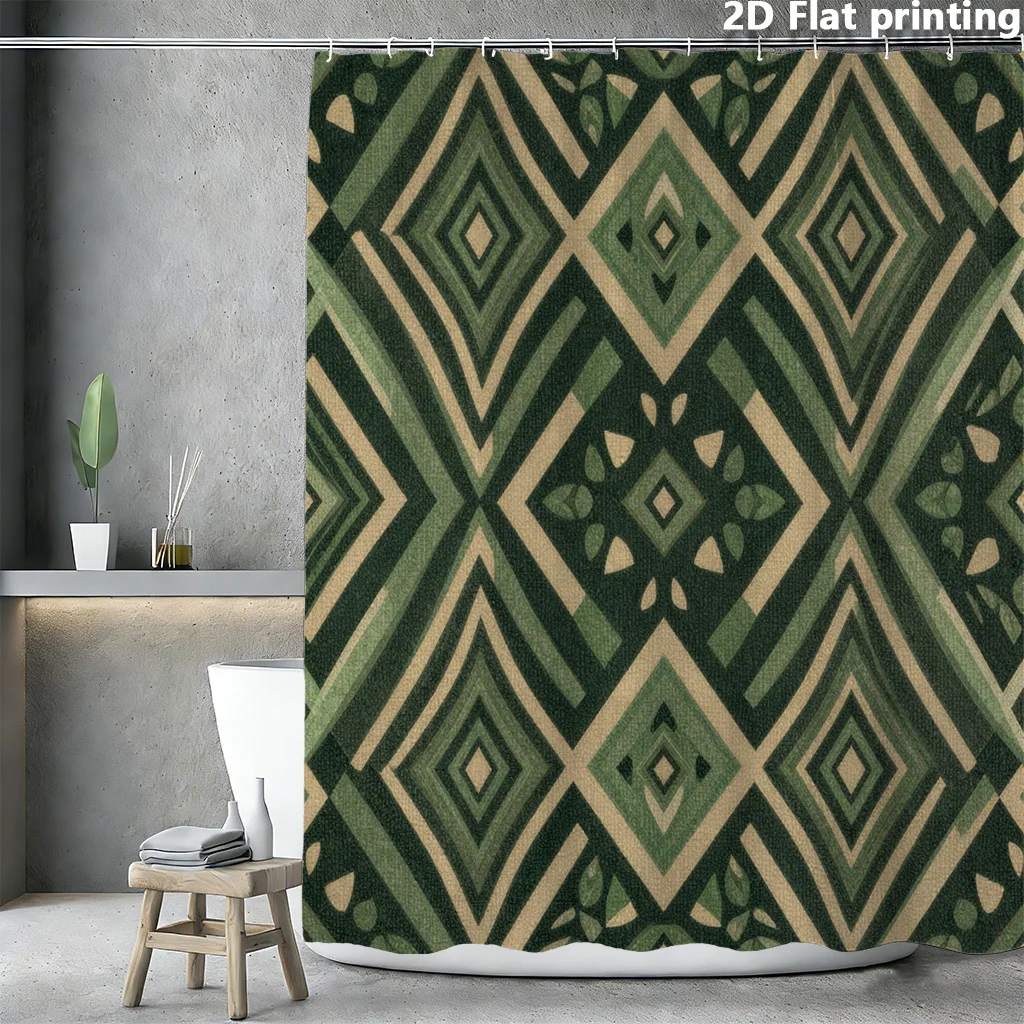 Waterproof Geometric Boho Shower Curtain Green Emerald Diamond Pattern for Bathroom Home Decor Modern Rustic Design
Waterproof Geometric Boho Shower Curtain Green Emerald Diamond Pattern for Bathroom Home Decor Modern Rustic Design
