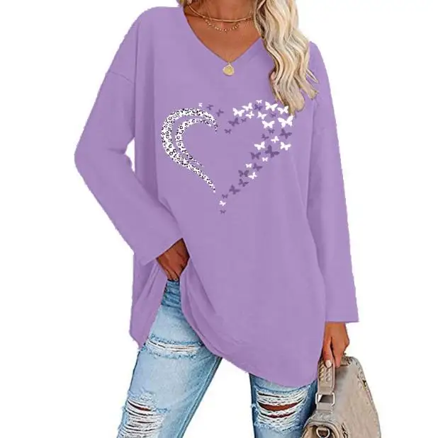 Women's Top Spring/summer New Fashionable Casual Style Love Printed V-Neck Daily Versatile Style Long Sleeve Loose Top
Women's Top Spring/summer New Fashionable Casual Style Love Printed V-Neck Daily Versatile Style Long Sleeve Loose Top