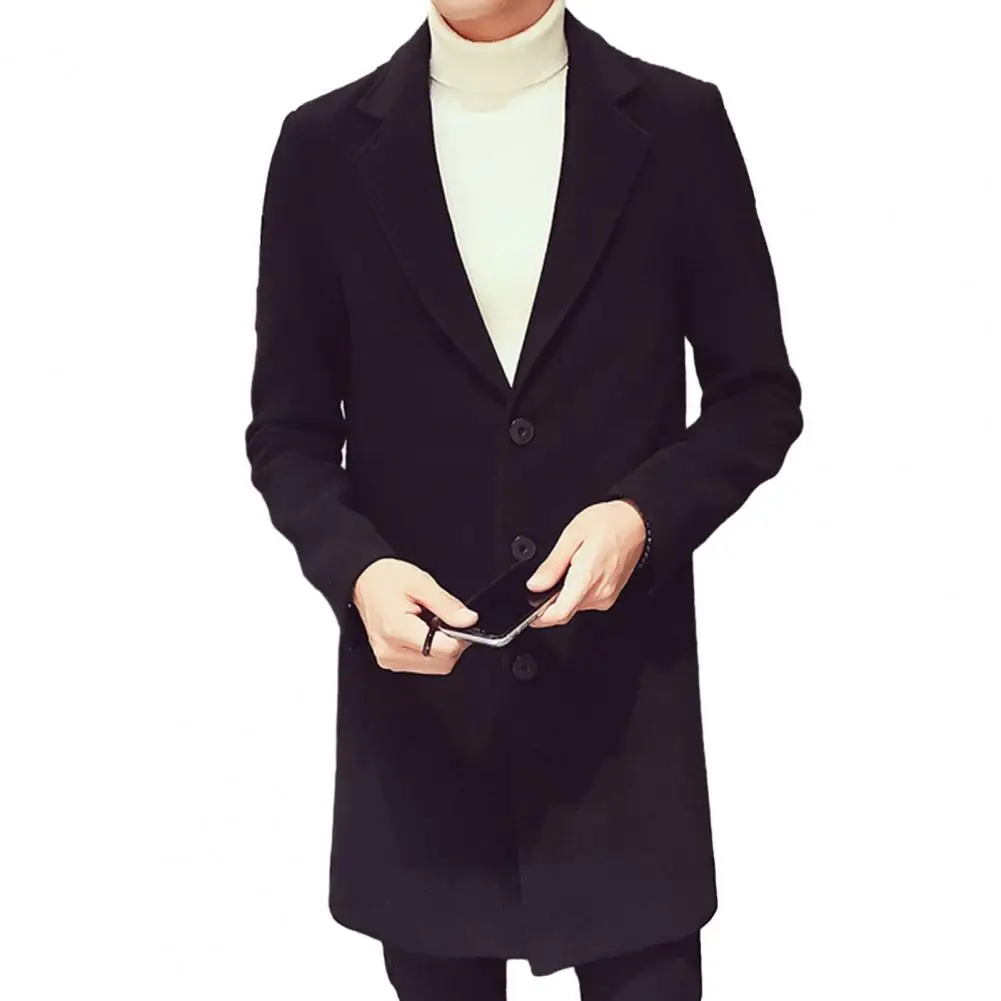 Men Fall Winter Overcoat Single-breasted Solid Color Long Sleeve Turn-down Collar Mid Length Thick Warm Windproof Cardigan Coat
Men Fall Winter Overcoat Single-breasted Solid Color Long Sleeve Turn-down Collar Mid Length Thick Warm Windproof Cardigan Coat