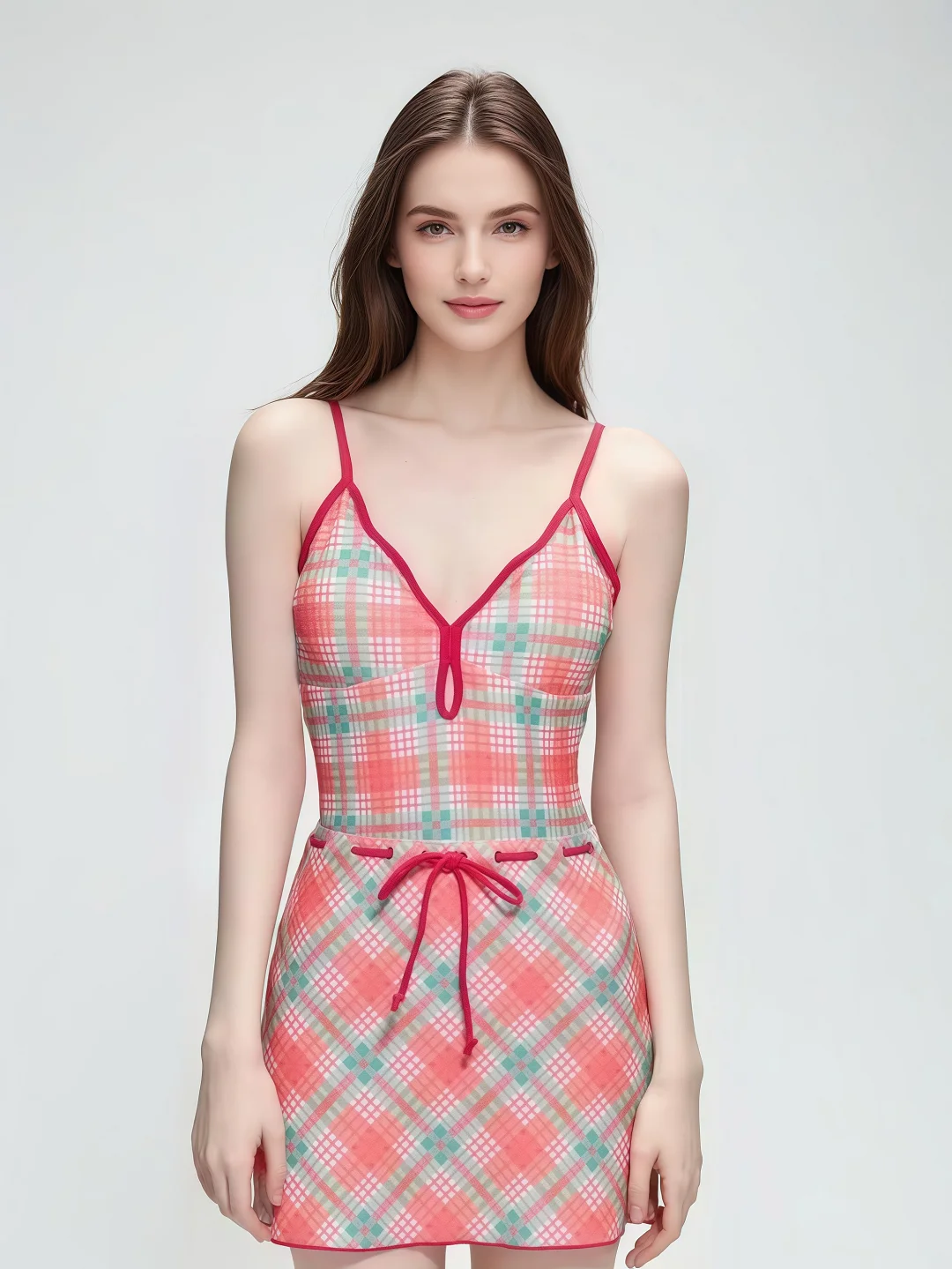 Summer Sweet Girl Plaid Sexy Bikini Set Slim Backless Dress Swimsuit Women's Tummy Control Swimwear Two Piece Bathing Suit Beach
Summer Sweet Girl Plaid Sexy Bikini Set Slim Backless Dress Swimsuit Women's Tummy Control Swimwear Two Piece Bathing Suit Beach