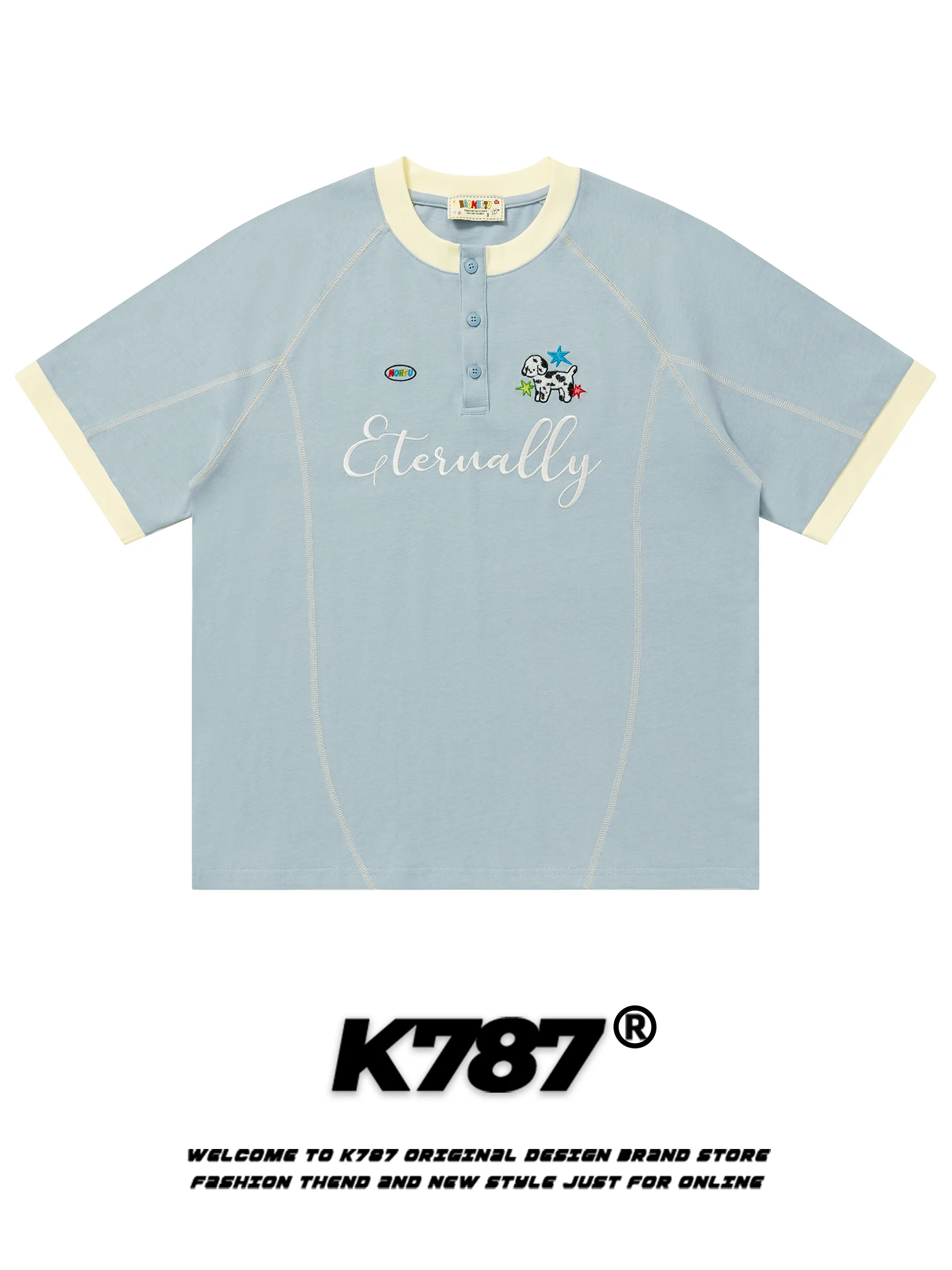 Футболка K787 в американском ретро-стиле с вышивкой букв, свободного кроя, повседневная, уличная, для пар, хлопковая, летняя
Футболка K787 в американском ретро-стиле с вышивкой букв, свободного кроя, повседневная, уличная, для пар, хлопковая, летняя