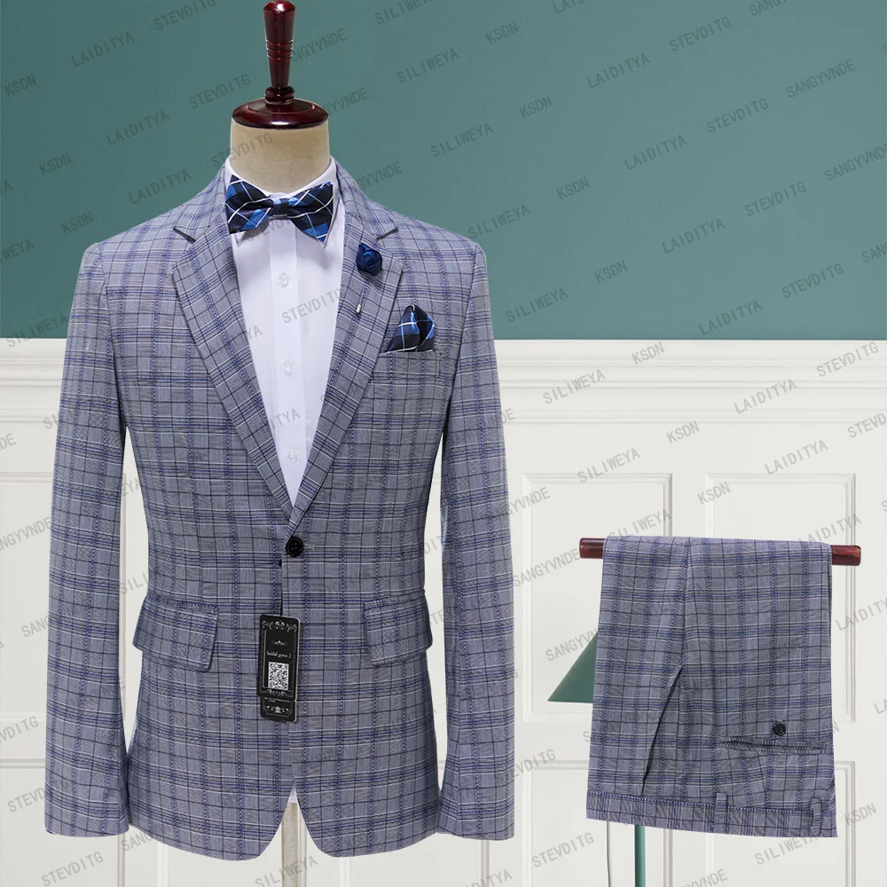 2023 Men's Suit Grey Jacket Pants Fashion Boutique Plaid Casual Business Male Groom Wedding Tuxedo Dress 2 Pcs Set Blazers Coat
2023 Men's Suit Grey Jacket Pants Fashion Boutique Plaid Casual Business Male Groom Wedding Tuxedo Dress 2 Pcs Set Blazers Coat