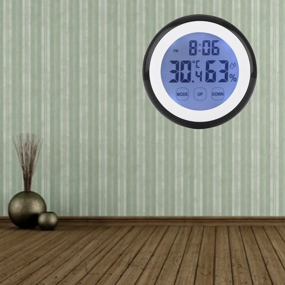 Сенсорный ЖК-дисплей, черный электронный термогигрометр, цифровой термометр, гигрометр, часы, календарь, для дома, настольный, настенный
Сенсорный ЖК-дисплей, черный электронный термогигрометр, цифровой термометр, гигрометр, часы, календарь, для дома, настольный, настенный