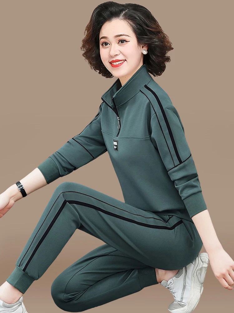 Casual Sportswear Set Women's Spring Autumn Faionable Sweatirt Two Piece Set Middle-Aged Mom Autumn Outerwear New Model
Casual Sportswear Set Women's Spring Autumn Faionable Sweatirt Two Piece Set Middle-Aged Mom Autumn Outerwear New Model