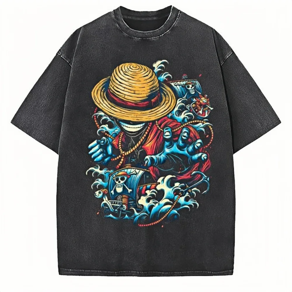 Цельная футболка с кислотной промытой Луффи, соломенная шляпа, корабль, графика, унисекс, свободные, 100% хлопок, морская аниме, уличная одежда, художественные футболки
Цельная футболка с кислотной промытой Луффи, соломенная шляпа, корабль, графика, унисекс, свободные, 100% хлопок, морская аниме, уличная одежда, художественные футболки