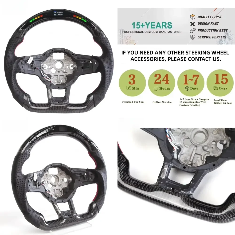 LED Carbon Fiber Car Steering Wheel for Golf GTI7 MK7.5 Jetta Golf 6 Touareg Golf 7 Sports Steering
LED Carbon Fiber Car Steering Wheel for Golf GTI7 MK7.5 Jetta Golf 6 Touareg Golf 7 Sports Steering