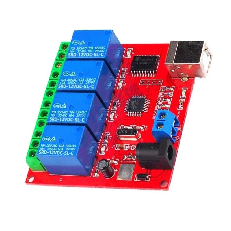 Y51A 4 -канальный модуль USB -реле 5 В 12 В 24V Интеллектуальный контроллер для автоматизации ПК
Y51A 4 -канальный модуль USB -реле 5 В 12 В 24V Интеллектуальный контроллер для автоматизации ПК