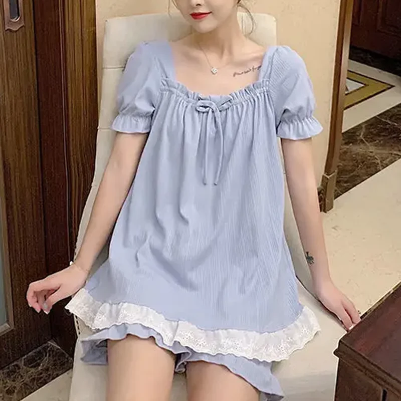 Summer Short-Sleeved Two-Piece Pajamas Set for Women Sweet Cotton Homewear Comfortable Outdoor Wearable Sleepwear
Summer Short-Sleeved Two-Piece Pajamas Set for Women Sweet Cotton Homewear Comfortable Outdoor Wearable Sleepwear