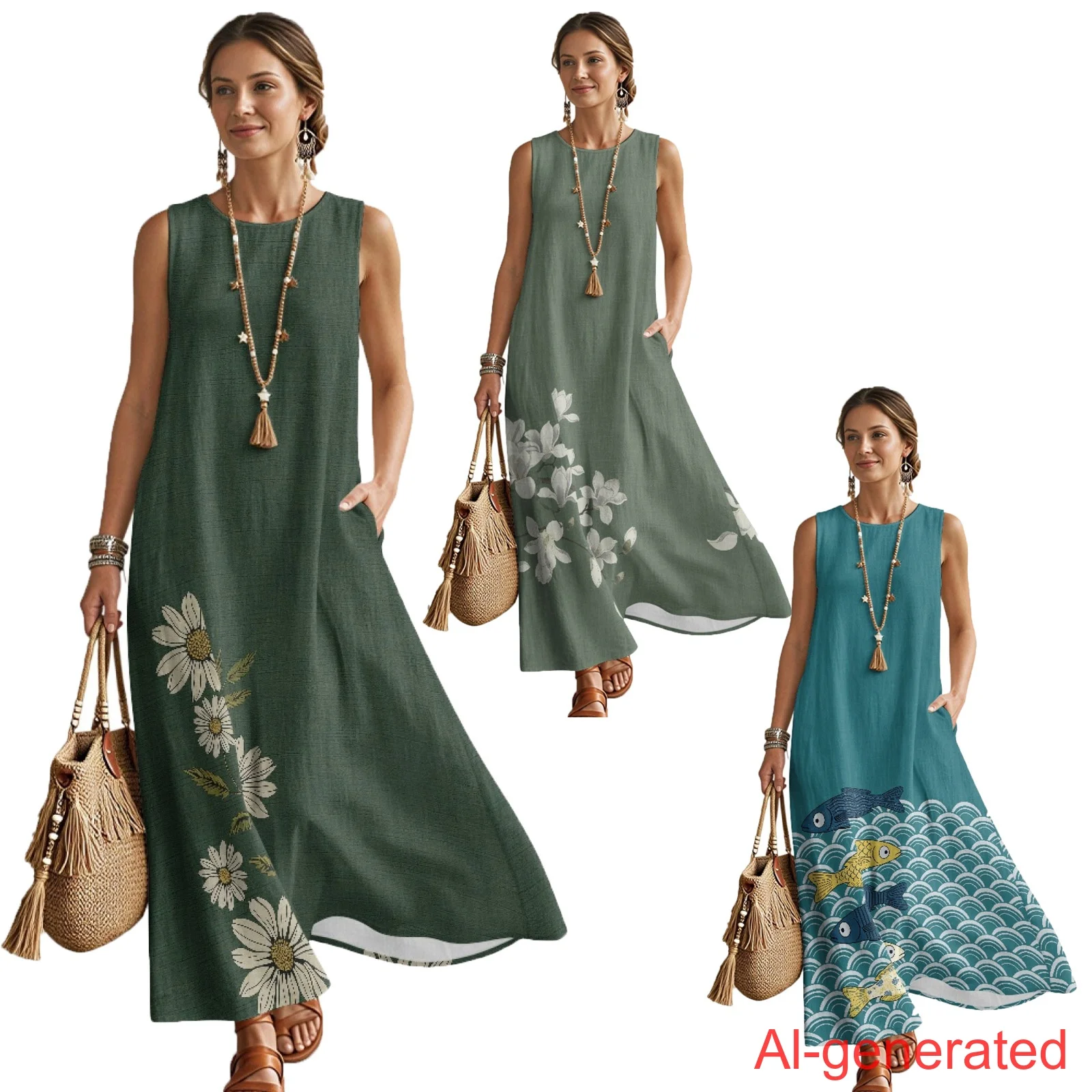 INSTANTARTS Women‘S Imitation Linen Loose Vest Long Skirt Ankle-Length Dress Sleeveless Breathable Lightweight Summer Outfits
INSTANTARTS Women‘S Imitation Linen Loose Vest Long Skirt Ankle-Length Dress Sleeveless Breathable Lightweight Summer Outfits