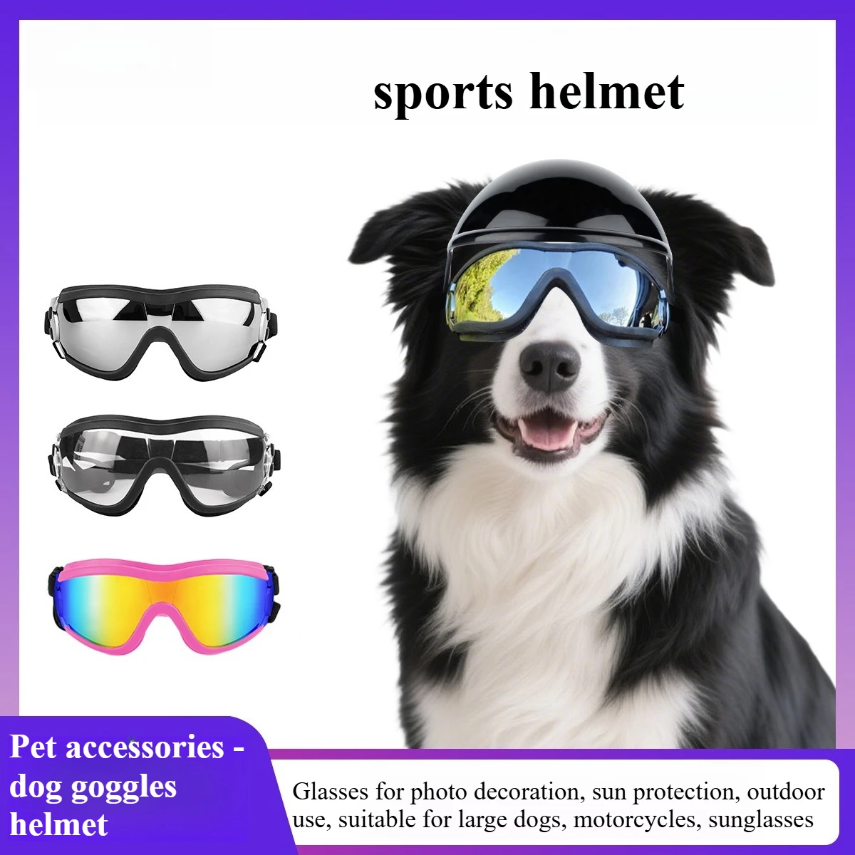 Pet Accessories Dog Goggles Helmet Glasses Photo Decoration Sunscreen Outdoor Large Dog Motorcycle Sunglasses Adjustable Straps
Pet Accessories Dog Goggles Helmet Glasses Photo Decoration Sunscreen Outdoor Large Dog Motorcycle Sunglasses Adjustable Straps
