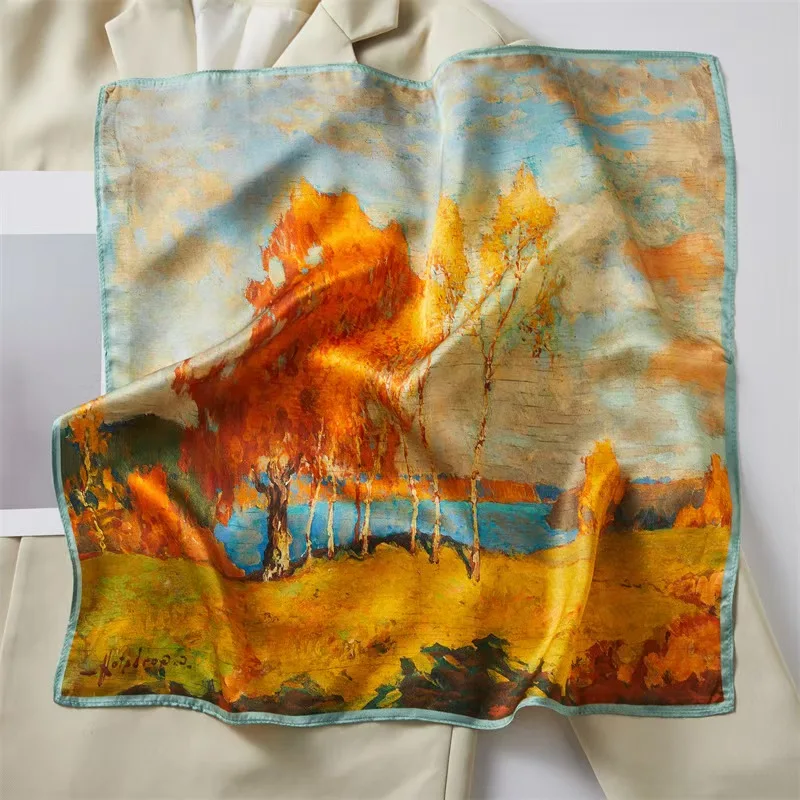 100% Mulberry Silk Scarf Impressionist Autumn Birch Tree Oil Painting Print Lightweight Square Scarf Fashion Women's Scarves
100% Mulberry Silk Scarf Impressionist Autumn Birch Tree Oil Painting Print Lightweight Square Scarf Fashion Women's Scarves