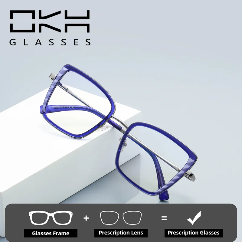 OKH High-quality Anti-blue Light Glasses Frame 3146 Metal TR Ring Color Matching Optical Frame Prescription Myopia Glasses Women
OKH High-quality Anti-blue Light Glasses Frame 3146 Metal TR Ring Color Matching Optical Frame Prescription Myopia Glasses Women