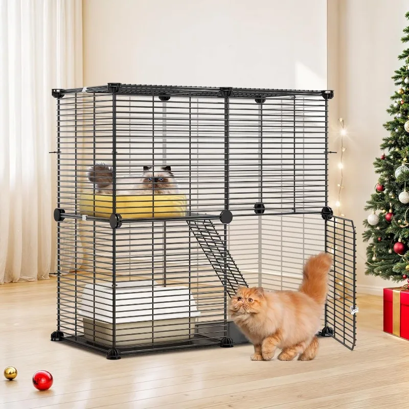 2 Tier Kitten Cage, Indoor Cat Cage Versatile DIY Playpen for Cats, Small Animals, for Home, RV Travel, and Camping
2 Tier Kitten Cage, Indoor Cat Cage Versatile DIY Playpen for Cats, Small Animals, for Home, RV Travel, and Camping
