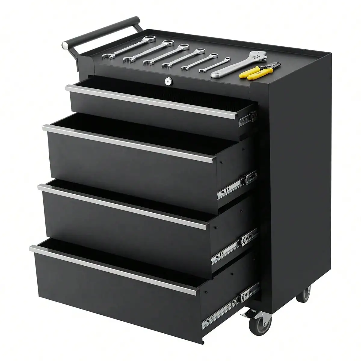 4-Drawer Rolling Tool Cabinet For Garage, Portable Tool Storage Cabinet With 4 Wheels, Locking Mechanism, Heavy Duty Tool Box Organizer For Repair Shop, Warehouse, Home
4-Drawer Rolling Tool Cabinet For Garage, Portable Tool Storage Cabinet With 4 Wheels, Locking Mechanism, Heavy Duty Tool Box Organizer For Repair Shop, Warehouse, Home