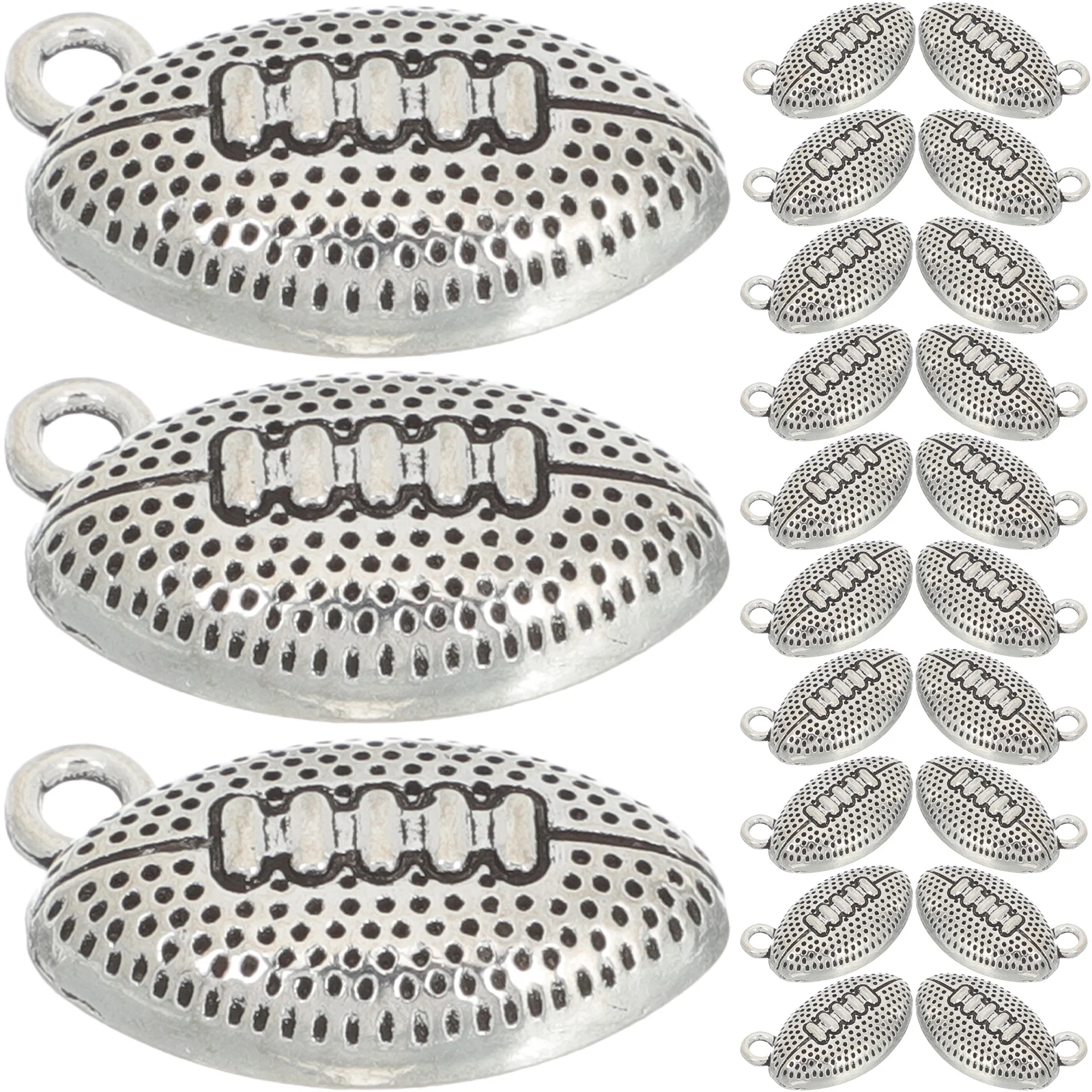 50pcs Rugby Shaped Charms Silver Alloy Pendant for Necklace Bracelet DIY Craft Jewelry Making Accessories Bright Color
50pcs Rugby Shaped Charms Silver Alloy Pendant for Necklace Bracelet DIY Craft Jewelry Making Accessories Bright Color