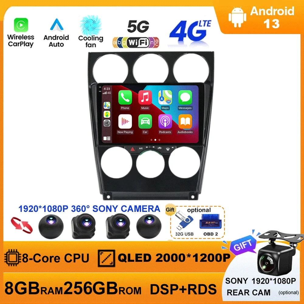 360 Camera Android 13 For Mazda 6 2004-2015 Car Radio Multimedia Video Player Navigation stereo GPS 5G WIFI Carplay Android Auto
360 Camera Android 13 For Mazda 6 2004-2015 Car Radio Multimedia Video Player Navigation stereo GPS 5G WIFI Carplay Android Auto