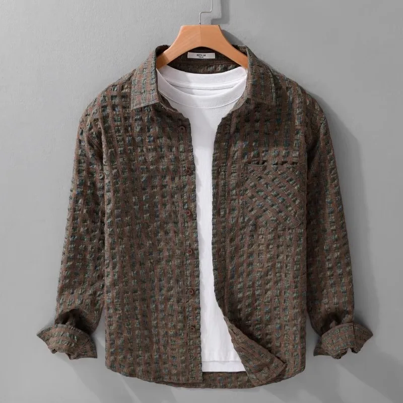 Color Block Plaid Long Sleeve Bubble Cloth Texture Spring Thin Retro Japanese Style Men's Shirt Versatile Breathable Youth Fa...
Color Block Plaid Long Sleeve Bubble Cloth Texture Spring Thin Retro Japanese Style Men's Shirt Versatile Breathable Youth Fa...