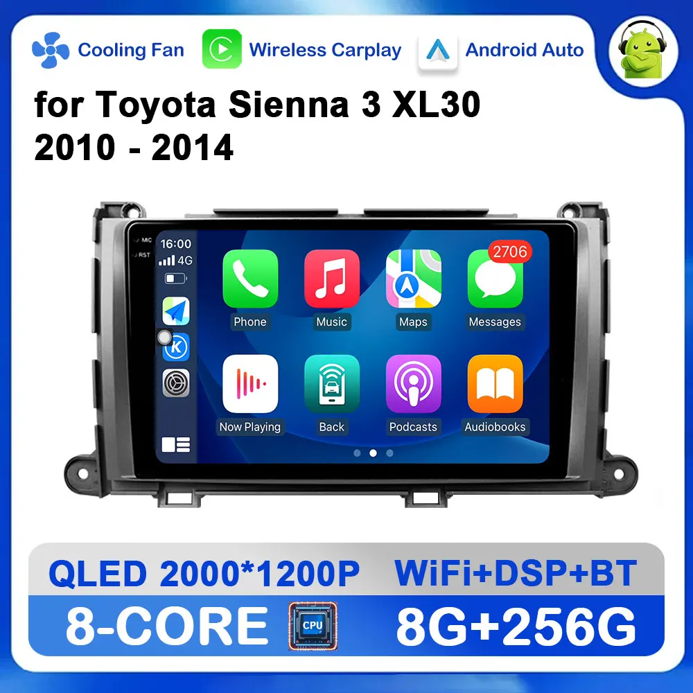 Android OS 9 inch Car Radio Video Multimedia Player for Toyota Sienna 3 XL30 2010 - 2014 GPS Navigation WiFi Autoradio Head Unit
Android OS 9 inch Car Radio Video Multimedia Player for Toyota Sienna 3 XL30 2010 - 2014 GPS Navigation WiFi Autoradio Head Unit