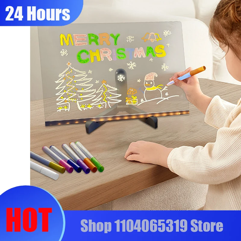 LED Light Up Acrylic Message Board Erasable Children's Painting Drawing Board DIY for Kids Birthday Gifts Bar Advertising Boards
LED Light Up Acrylic Message Board Erasable Children's Painting Drawing Board DIY for Kids Birthday Gifts Bar Advertising Boards
