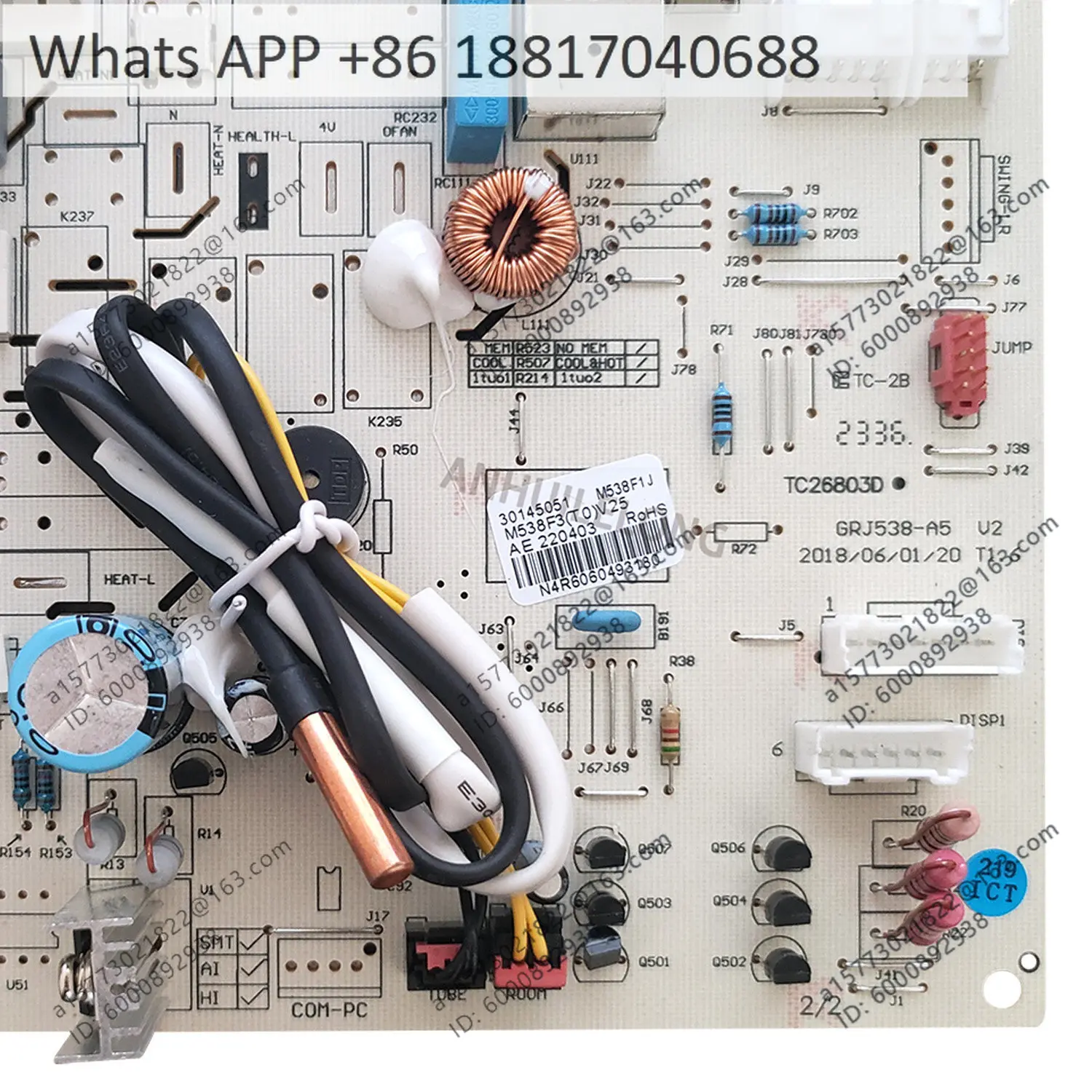 Air conditioner main board Q force happiness island single cooling M538F1J 30145051 30135728
Air conditioner main board Q force happiness island single cooling M538F1J 30145051 30135728