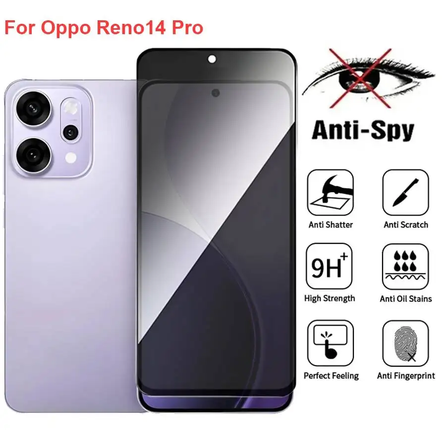 Oppo Reno14 PLA110 Anti Spy Privacy Tempered Glass Screen Protector Compatible For Opporeno14 Pro Phone Film
Oppo Reno14 PLA110 Anti Spy Privacy Tempered Glass Screen Protector Compatible For Opporeno14 Pro Phone Film