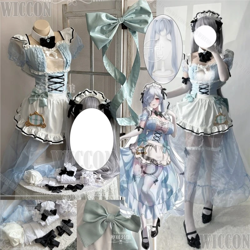 Игра Cindereellaaa NIKKE: Богиня Победы, косплей, сексуальное милое синее платье Лолиты, костюм горничной, карнавальный наряд на Хэллоуин
Игра Cindereellaaa NIKKE: Богиня Победы, косплей, сексуальное милое синее платье Лолиты, костюм горничной, карнавальный наряд на Хэллоуин