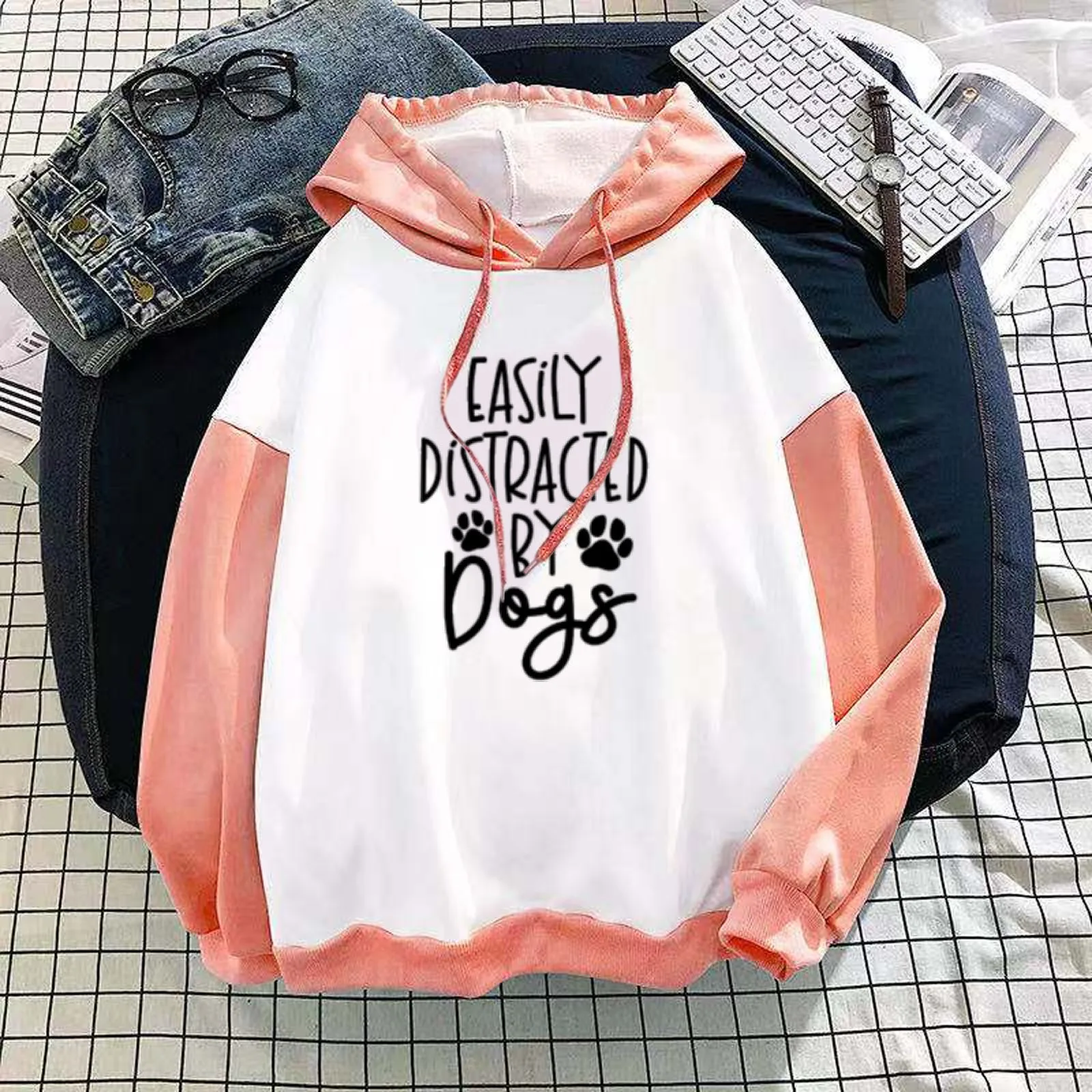 Women's Fashion New Stitching Cute Velvet Long Sleeve Hooded Sweatshirt Women Zipper Hoodie Long Athletic Womens Sweatshirt
Women's Fashion New Stitching Cute Velvet Long Sleeve Hooded Sweatshirt Women Zipper Hoodie Long Athletic Womens Sweatshirt