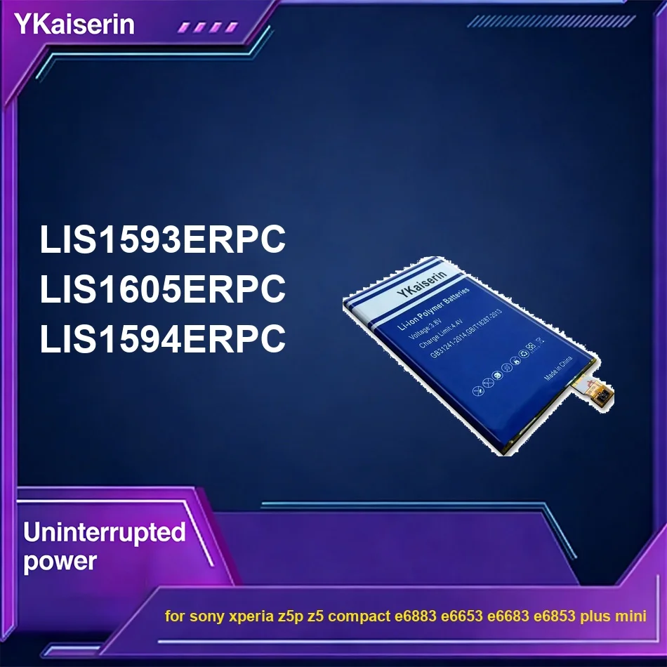 LIS1605ERPC LIS1593ERPC LIS1594ERPC 5200-5800 мАч аккумулятор для Sony Xperia z5p Z5 Compact E6883 E6653 E6683 E6853 Plus Mini
LIS1605ERPC LIS1593ERPC LIS1594ERPC 5200-5800 мАч аккумулятор для Sony Xperia z5p Z5 Compact E6883 E6653 E6683 E6853 Plus Mini