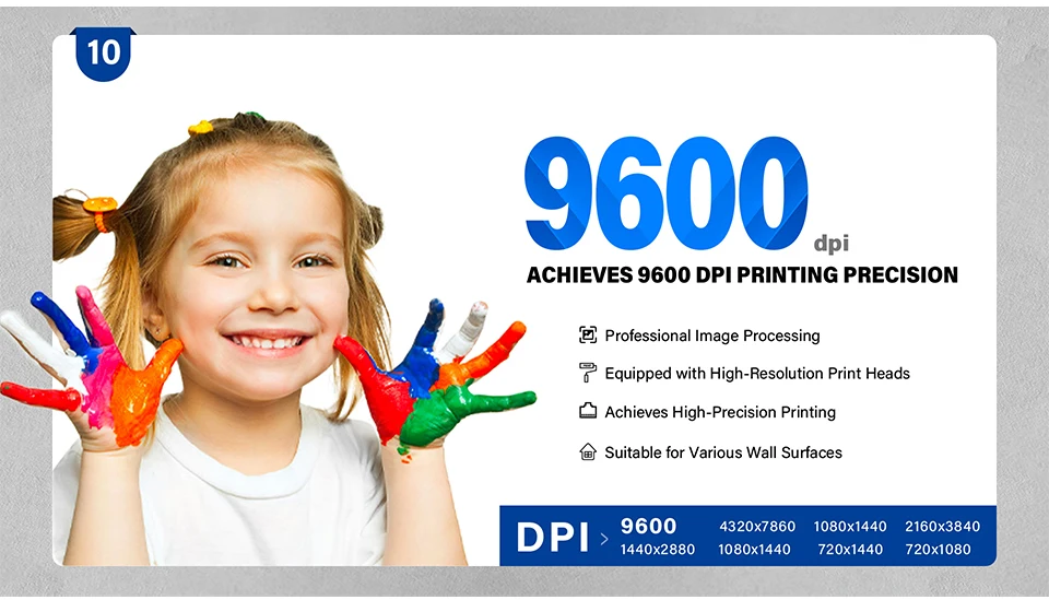 TH-UV64 AI wall printer, wall printing, wall painting machine with 64㎡/h printing speed, CMYKW UV ink and 9600dpi resolution.
TH-UV64 AI wall printer, wall printing, wall painting machine with 64㎡/h printing speed, CMYKW UV ink and 9600dpi resolution.
