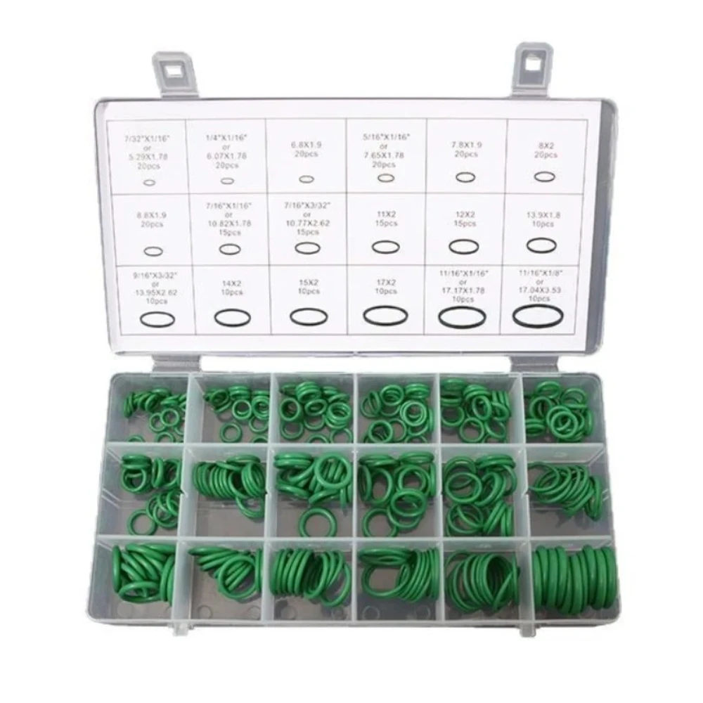 Air Conditioner 270pc Green O-ring Nitrile Rubber NBR Ring Gasket Repair Box Wear-resistant High-temperature Resistant Gasket
Air Conditioner 270pc Green O-ring Nitrile Rubber NBR Ring Gasket Repair Box Wear-resistant High-temperature Resistant Gasket