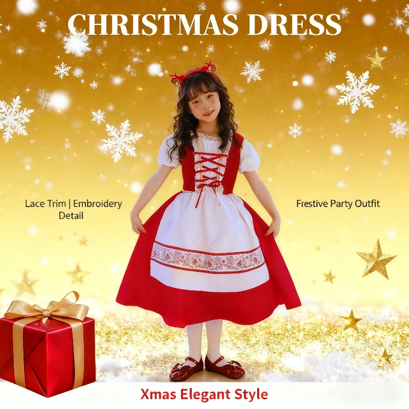 2025 Baby Girl Christmas Costume Cape Dress Red New Year Princess Dress Children Maid Cape Performance Costume
2025 Baby Girl Christmas Costume Cape Dress Red New Year Princess Dress Children Maid Cape Performance Costume