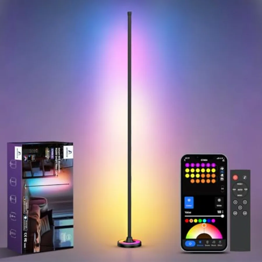 RGBW Corner Floor Lamp with App Control, 60 Inch Smart Standing Lamps with 114 Scenes, Color Changing Modern Standing Lamps for
RGBW Corner Floor Lamp with App Control, 60 Inch Smart Standing Lamps with 114 Scenes, Color Changing Modern Standing Lamps for