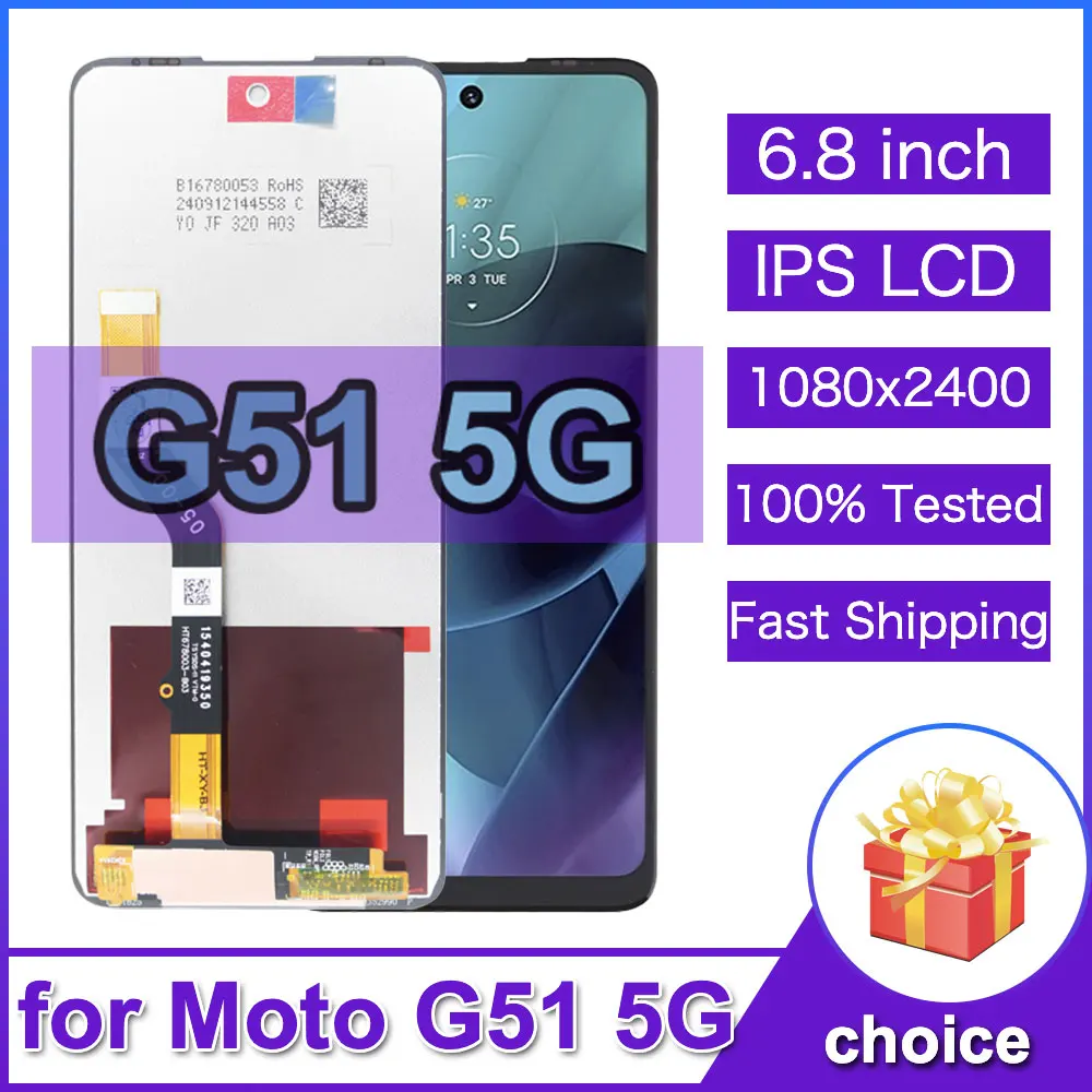 100% Tested LCD for Motorola G51 5G LCD Display Touch Screen Digitizer Assembly Replacement for Moto G51 5G XT2171-1 Phone LCD
100% Tested LCD for Motorola G51 5G LCD Display Touch Screen Digitizer Assembly Replacement for Moto G51 5G XT2171-1 Phone LCD
