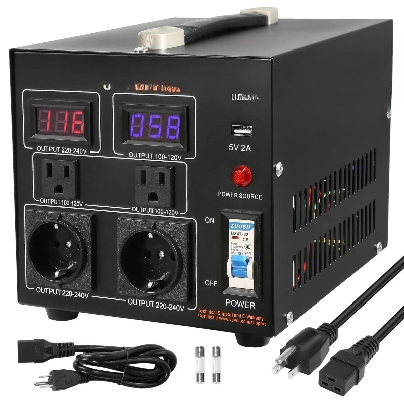 Voltage Converter Transformer 500VA-5000VA Heavy Duty Step Up/Down Transformer with US&EU Outlet USB Port CE Certified
Voltage Converter Transformer 500VA-5000VA Heavy Duty Step Up/Down Transformer with US&EU Outlet USB Port CE Certified